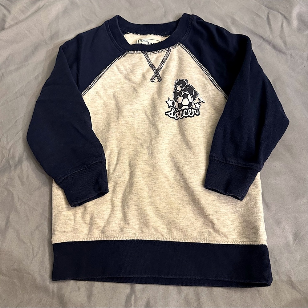 The Children’s Place - Crewneck Sweatshirt - Navy & Cream - Sz: 3T